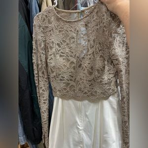 Two piece, white and gold hoco dress